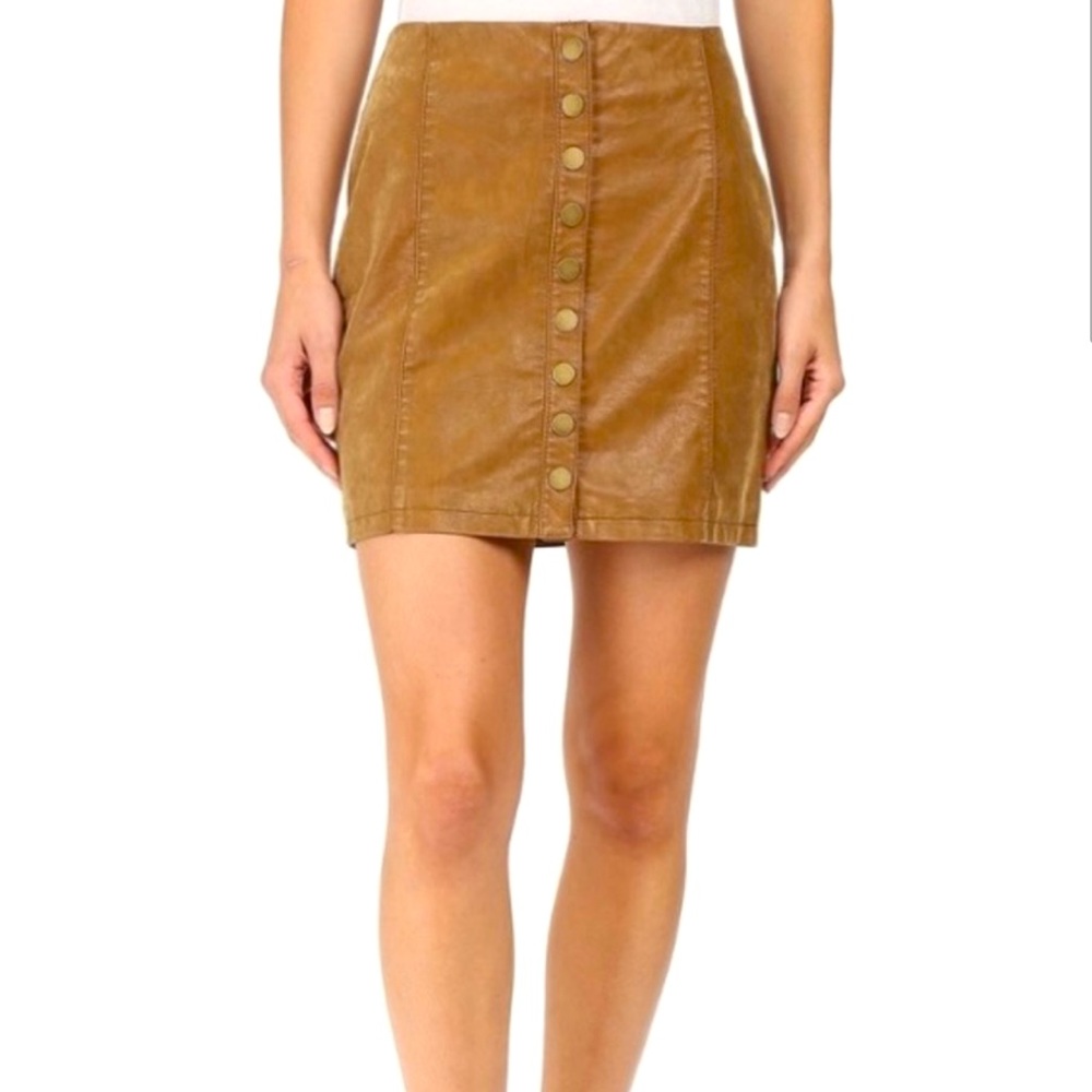 Free People Camel/Tan Vegan Suede Mini Skirt